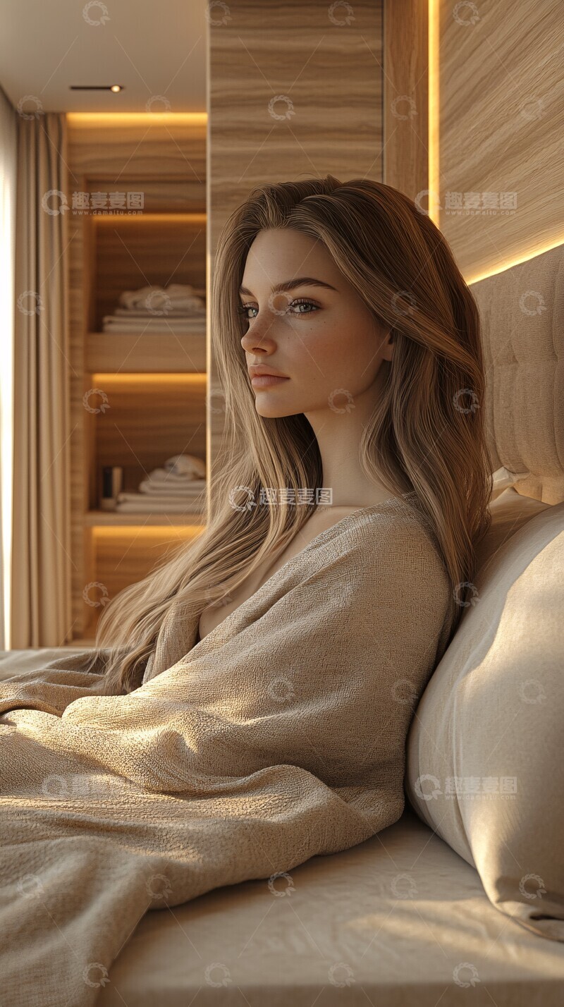 高清大图下载【趣麦麦图】木地板大床卧室