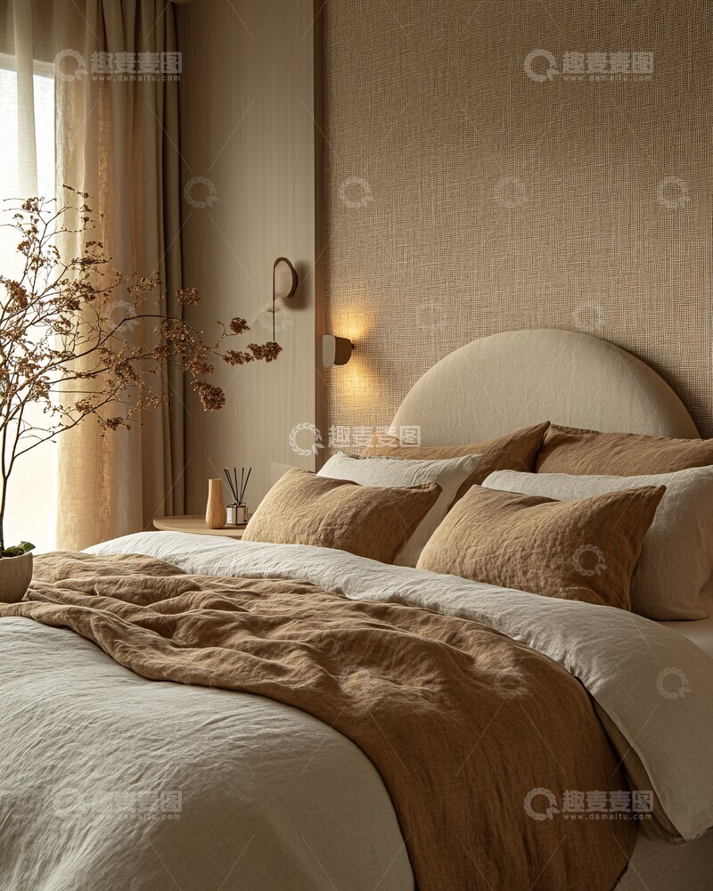 灰墙树影床头灯1