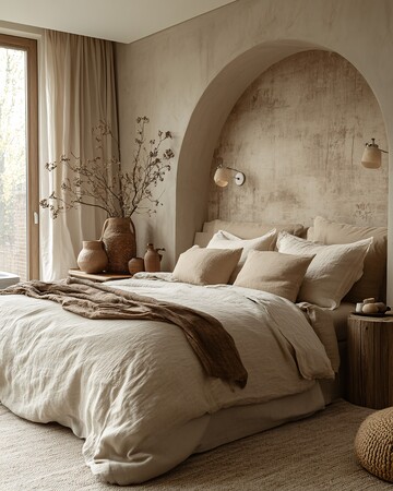 灰墙树影床头灯