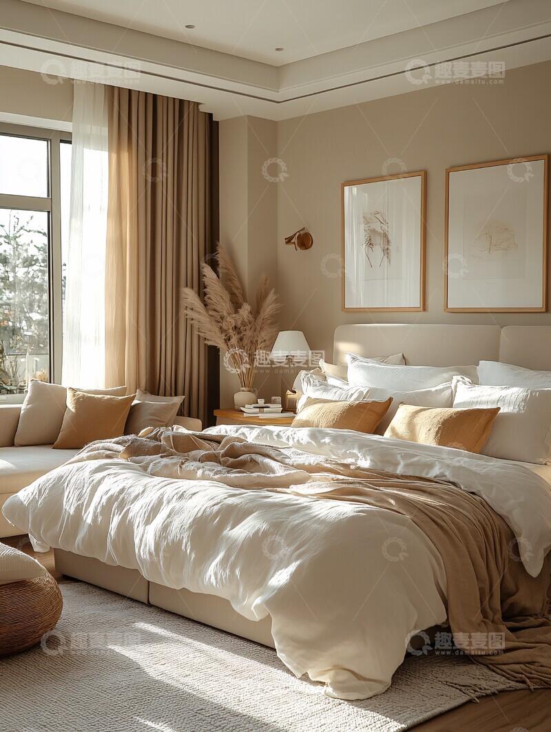 高清大图下载【趣麦麦图】明亮阳光卧室布置