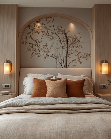 灰墙树影床头灯2