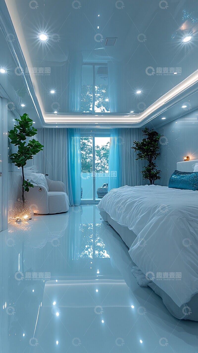 高清大图下载【趣麦麦图】现代卧室天花板1