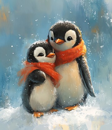 企鹅与宝宝企鹅宝宝雪地1