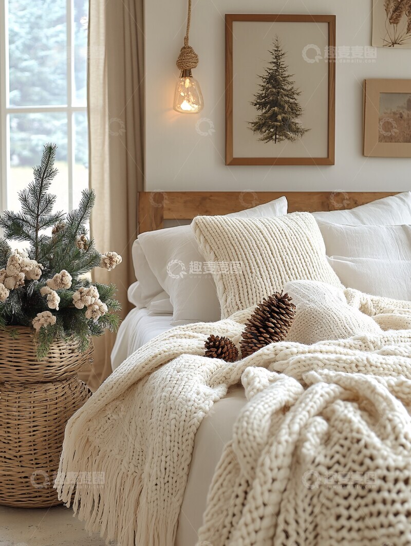 高清大图下载【趣麦麦图】简约明亮卧室1