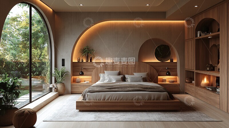 高清大图下载【趣麦麦图】木床软光拱形头