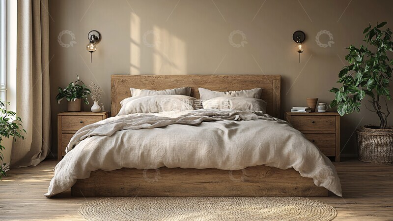 高清大图下载【趣麦麦图】床头壁灯植物装饰