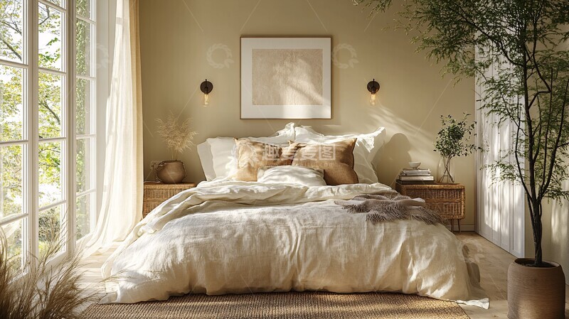 高清大图下载【趣麦麦图】床头壁灯植物装饰1