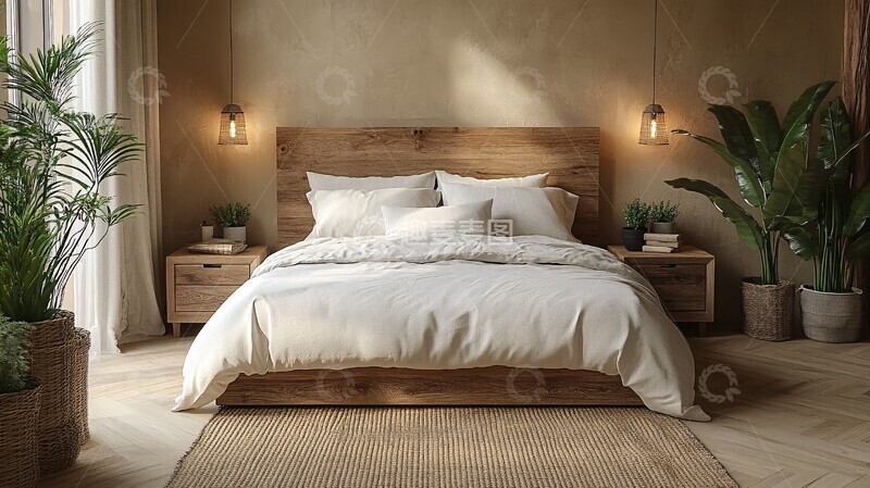 高清大图下载【趣麦麦图】床头壁灯植物装饰2