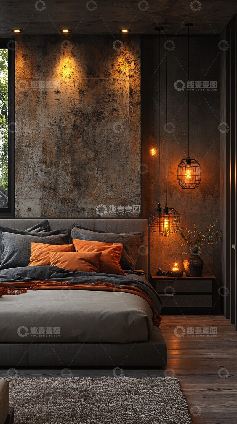 高清大图下载【趣麦麦图】灰色卧室设计6