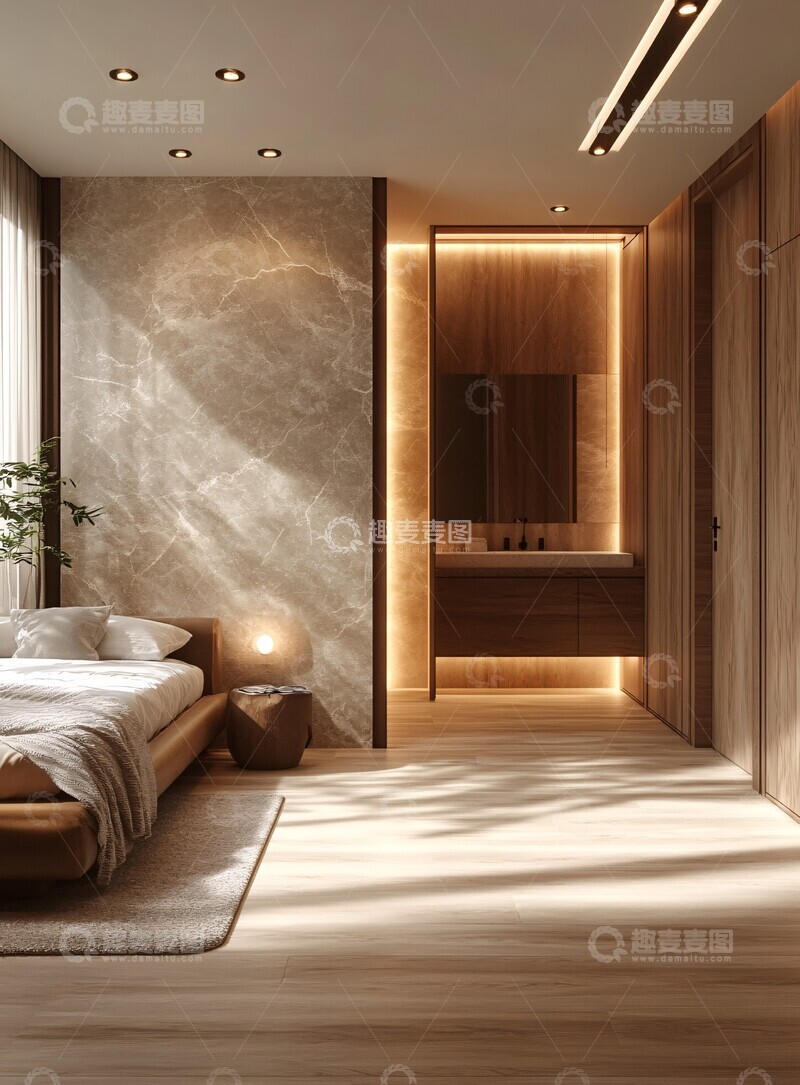 高清大图下载【趣麦麦图】线性灯光卧室
