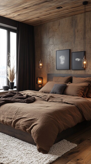 棕色平面床图案1