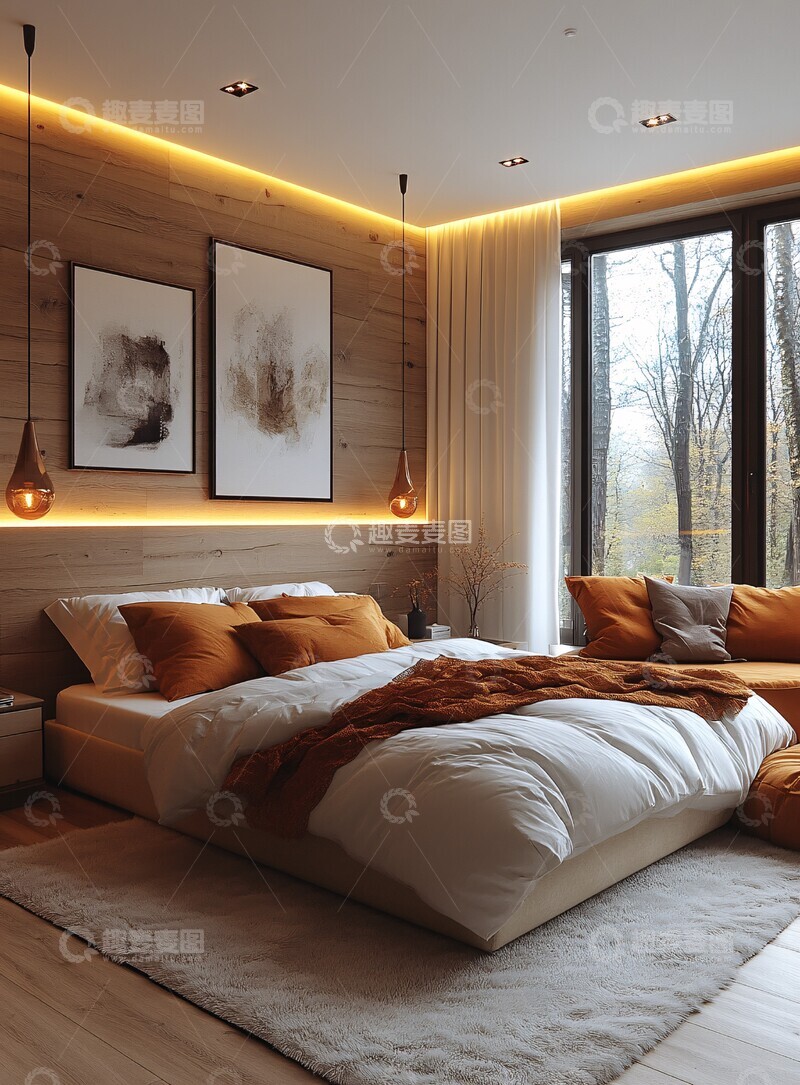 高清大图下载【趣麦麦图】线性灯光卧室2