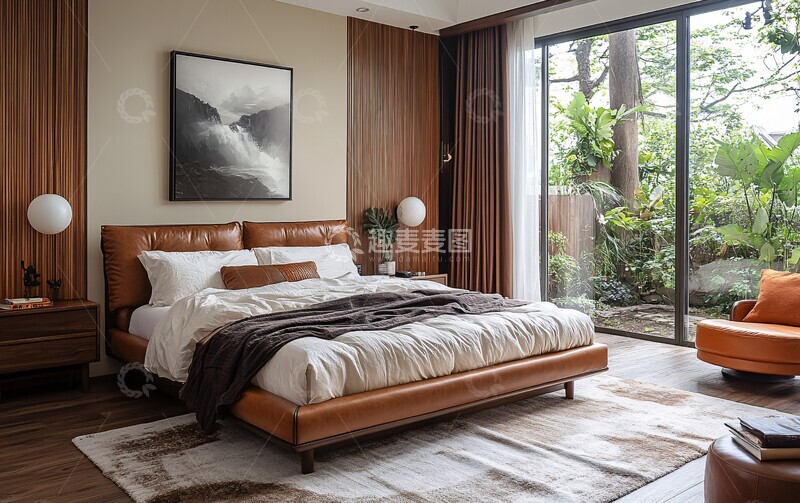 高清大图下载【趣麦麦图】深咖皮床产品摄影