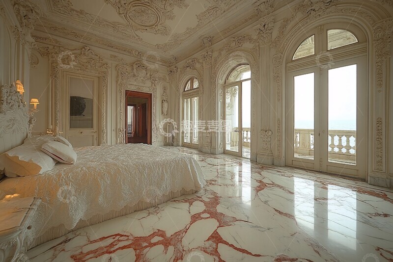 高清大图下载【趣麦麦图】白色大理石卧室2