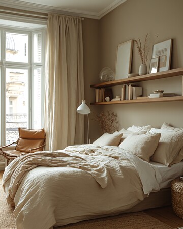 浅色墙面木地板卧室1