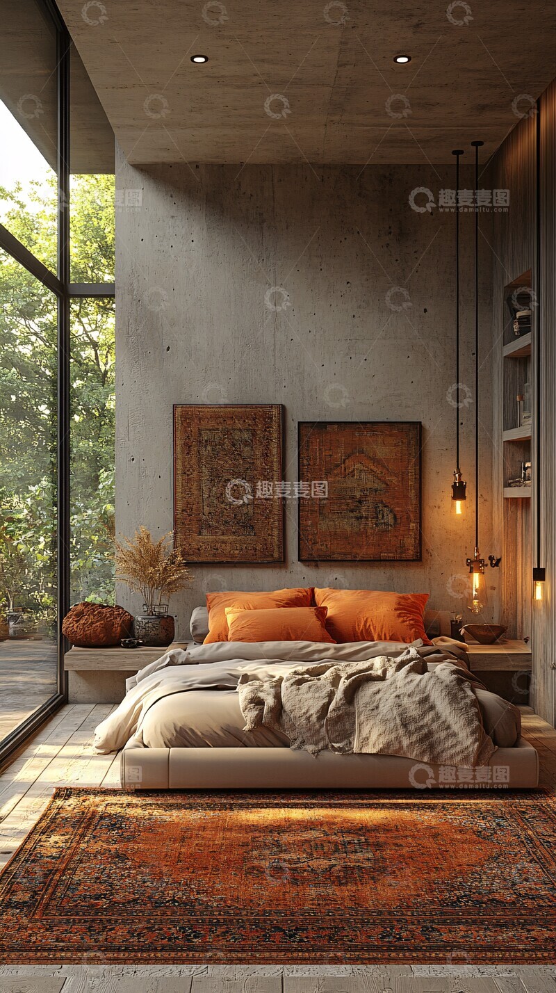 高清大图下载【趣麦麦图】灰色卧室设计4