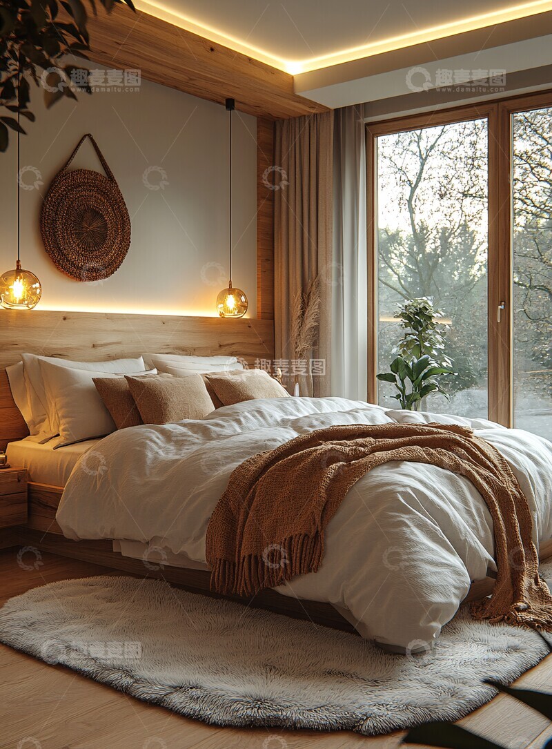 高清大图下载【趣麦麦图】线性灯光卧室1