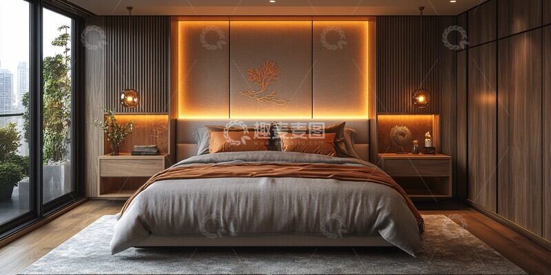 高清大图下载【趣麦麦图】床头板卧室床头板卧室夜灯