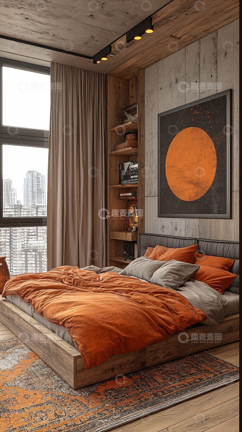 高清大图下载【趣麦麦图】灰色卧室设计5