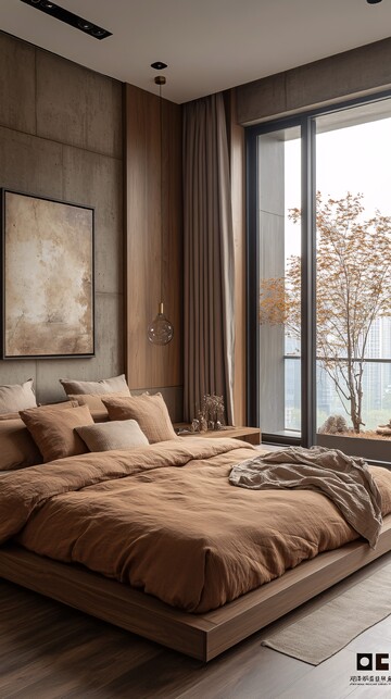 棕色平面床图案2