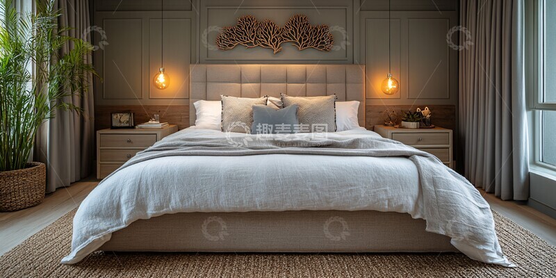高清大图下载【趣麦麦图】床头板卧室床头板卧室夜灯3