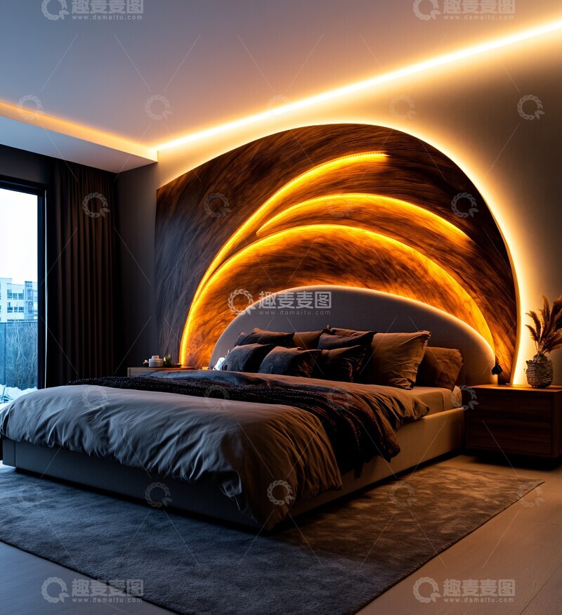 高清大图下载【趣麦麦图】灰色卧室设计2