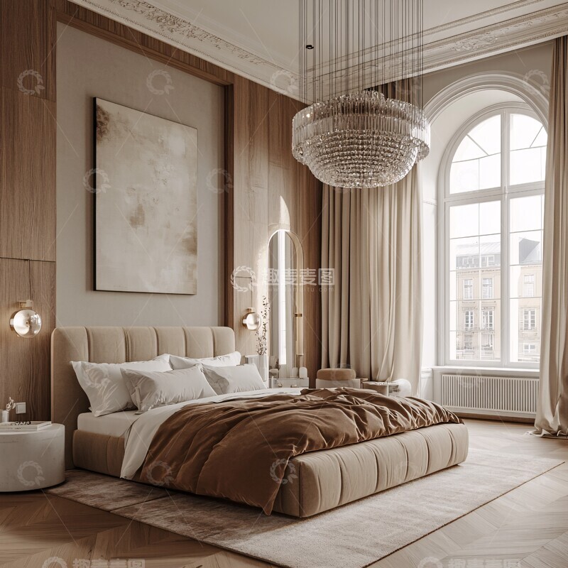 高清大图下载【趣麦麦图】樱桃木墙镜面卧室