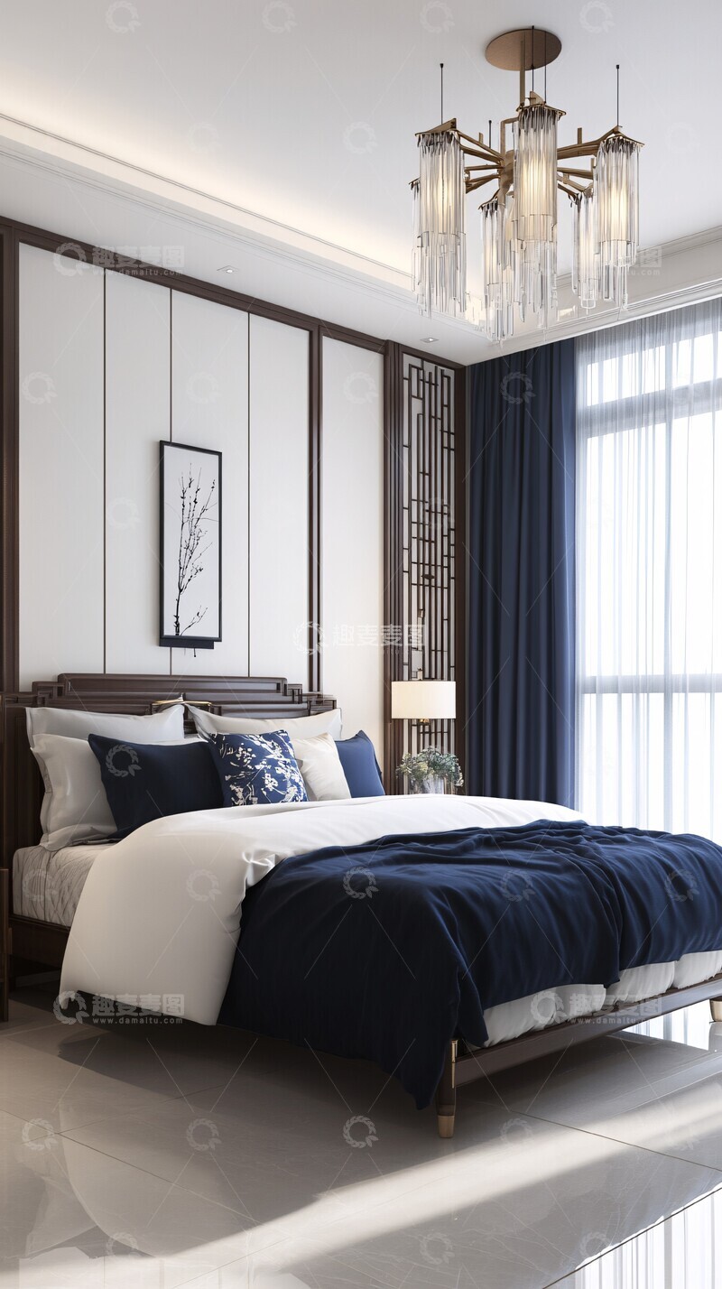高清大图下载【趣麦麦图】中式卧室设计2