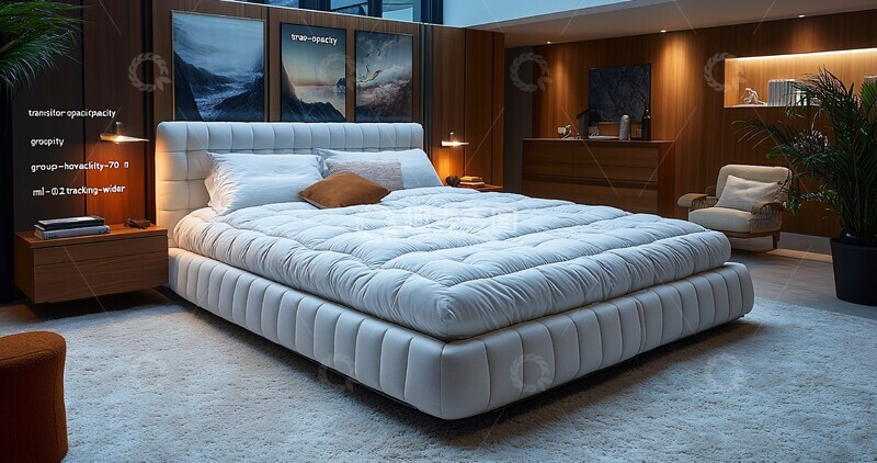 高清大图下载【趣麦麦图】现代床铺设计图2