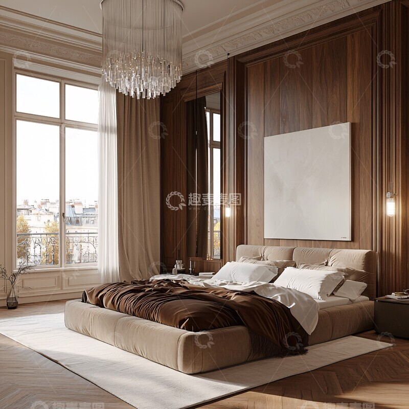 高清大图下载【趣麦麦图】樱桃木墙镜面卧室2