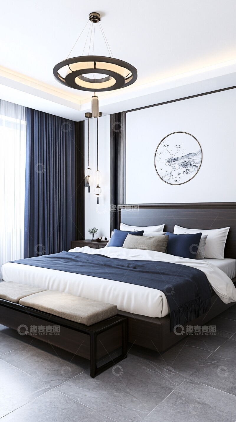 高清大图下载【趣麦麦图】中式卧室设计3