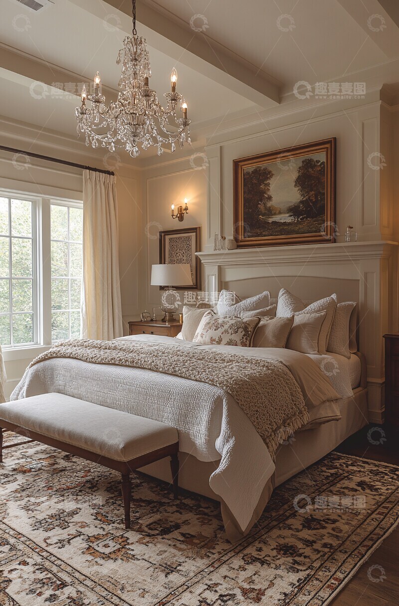 高清大图下载【趣麦麦图】主卧水晶灯火炉