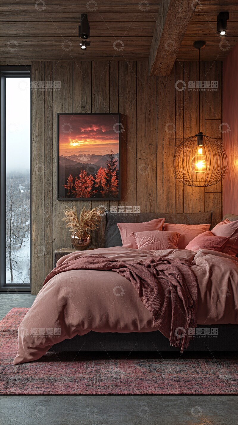 高清大图下载【趣麦麦图】粉色灰色卧室