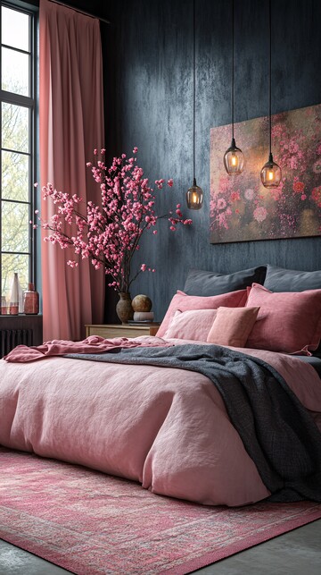 粉色灰色卧室1
