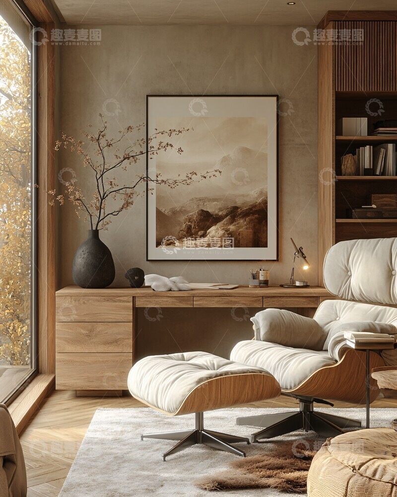 高清大图下载【趣麦麦图】木质桌椅自然光2