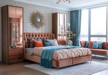 玫瑰金玻璃卧室3