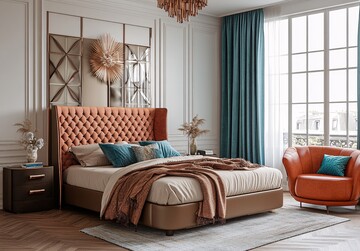 玫瑰金玻璃卧室1