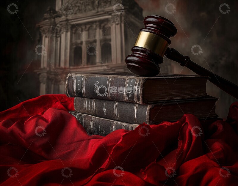 高清大图下载【趣麦麦图】法槌与书籍的组合2