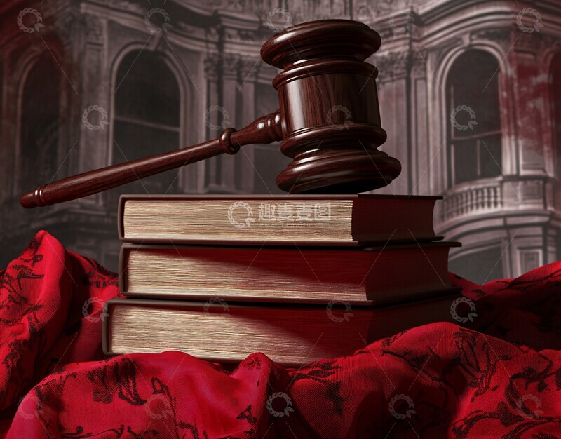 高清大图下载【趣麦麦图】法槌与书籍的组合1