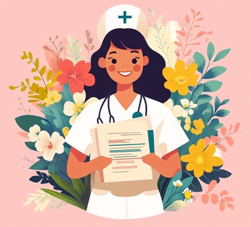 护士文书花叶插图2
