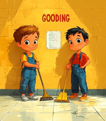 扫地小兄弟扫地小兄弟男孩