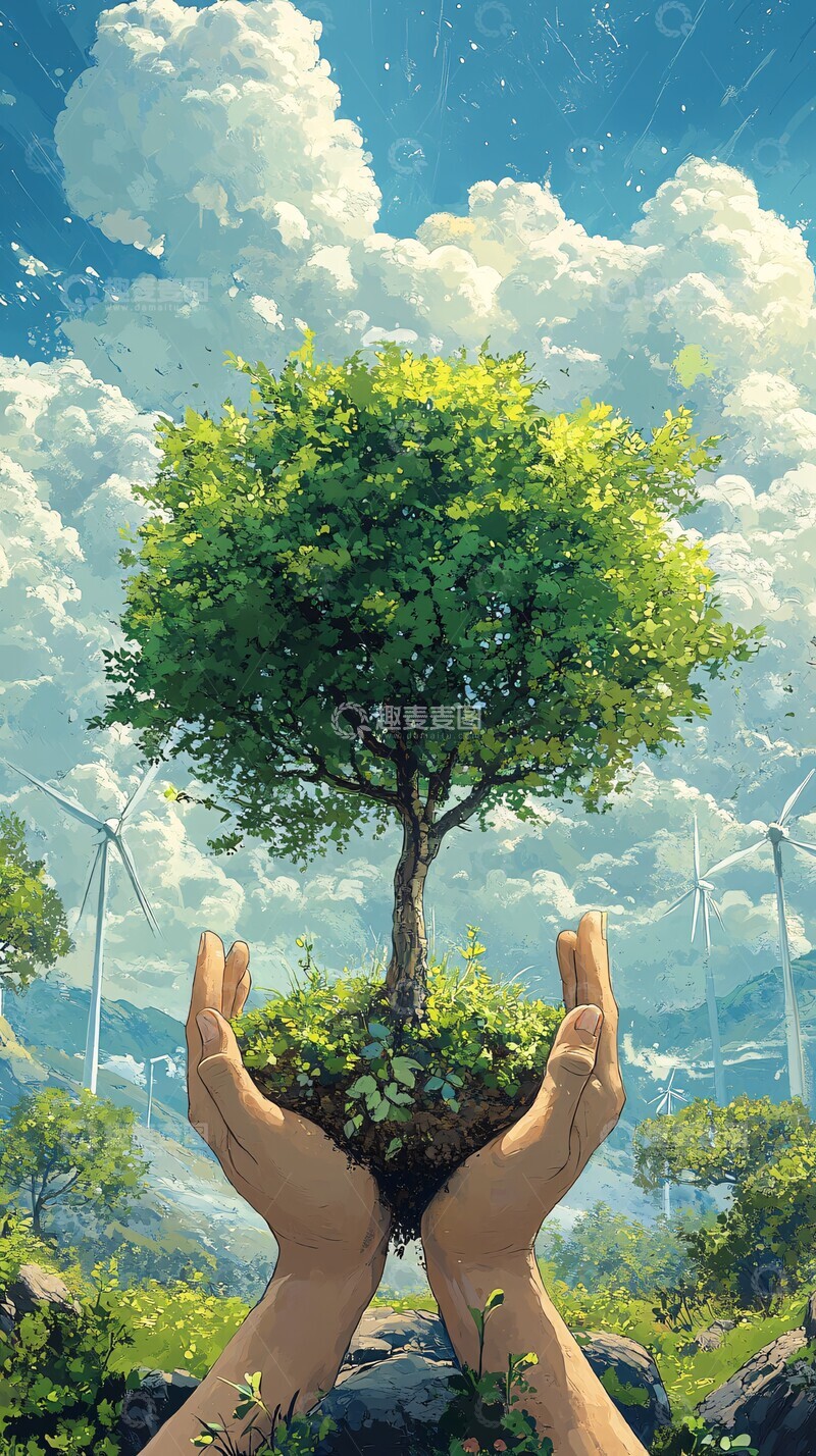 高清大图下载【趣麦麦图】阳光树苗阳光树苗绿色