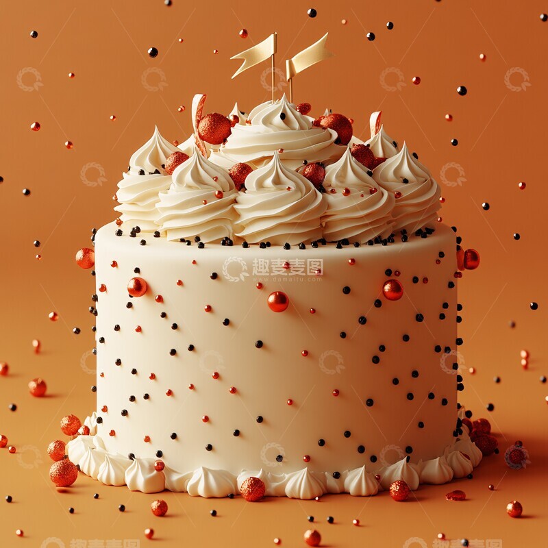 高清大图下载【趣麦麦图】奶油蛋糕与礼盒