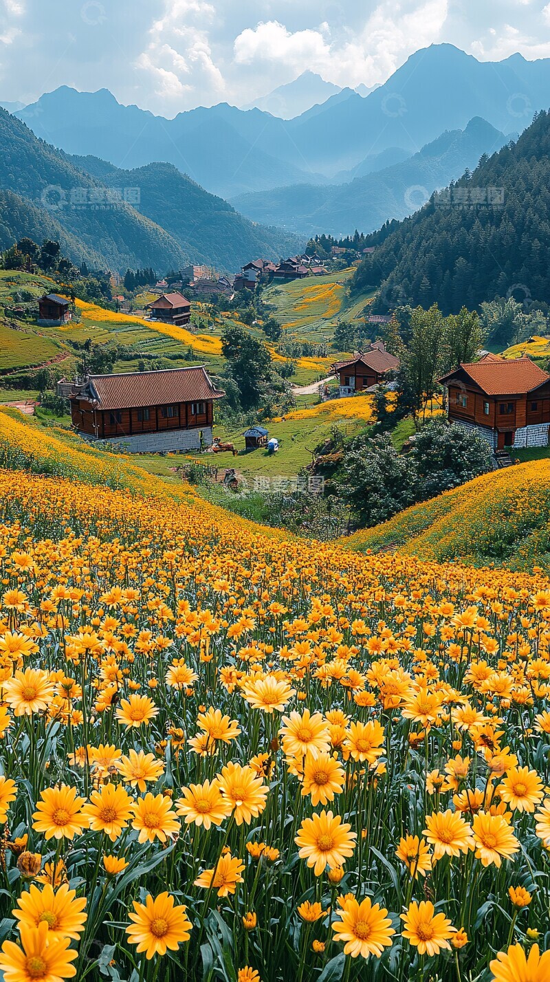 高清大图下载【趣麦麦图】油菜花田风光