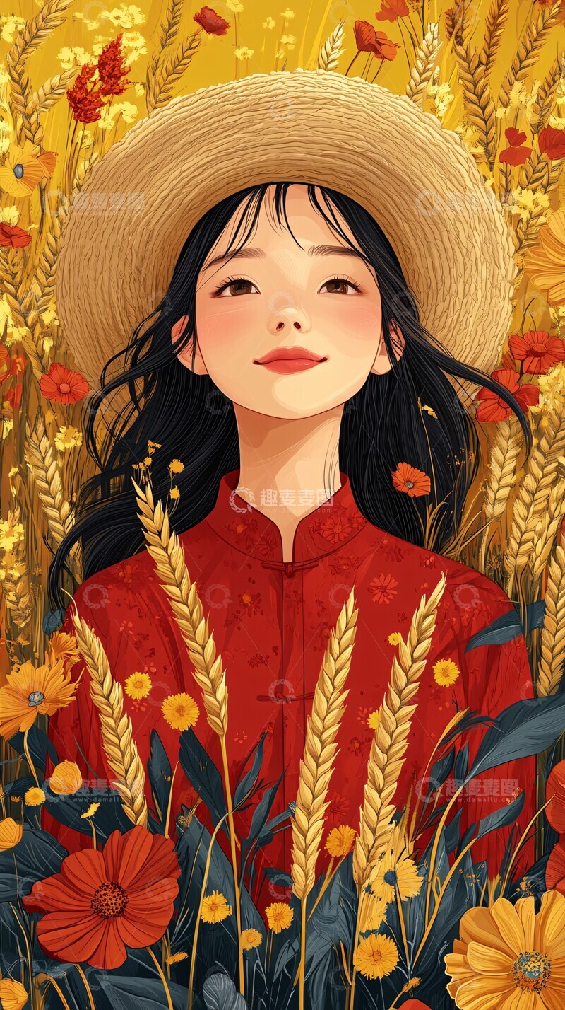 高清大图下载【趣麦麦图】麦田中的农人3