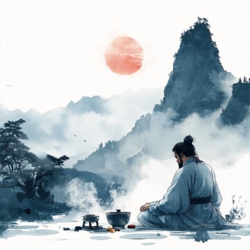 古人煮药图古人煮药手绘2