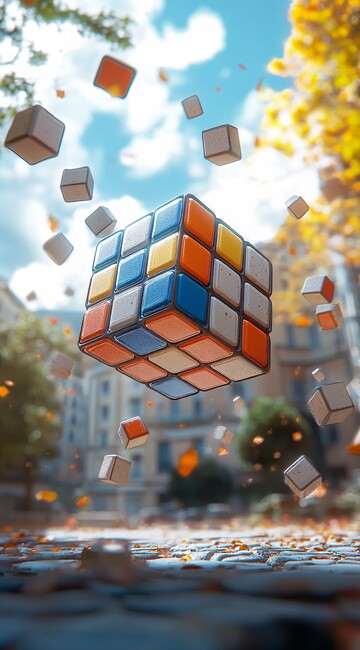 几何立方体与飞行形状