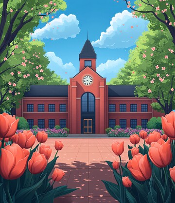 学校大门与主楼