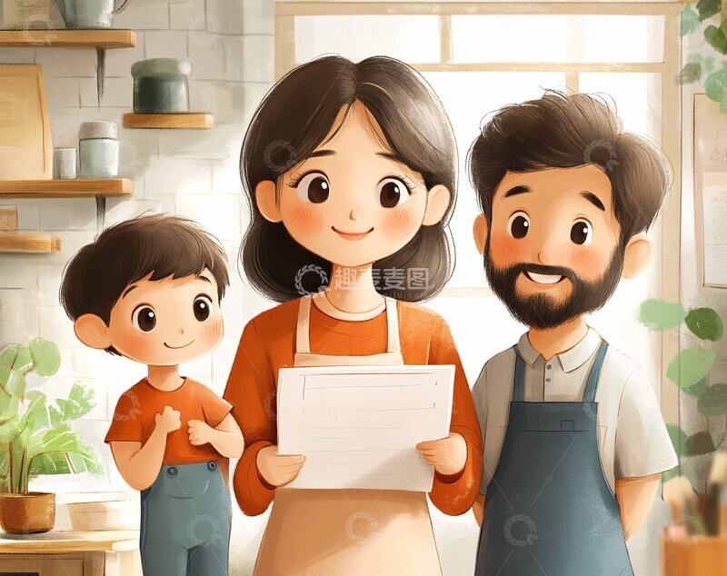 高清大图下载【趣麦麦图】母亲看孩子英语试卷1