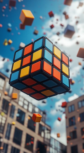 几何立方体与飞行形状3